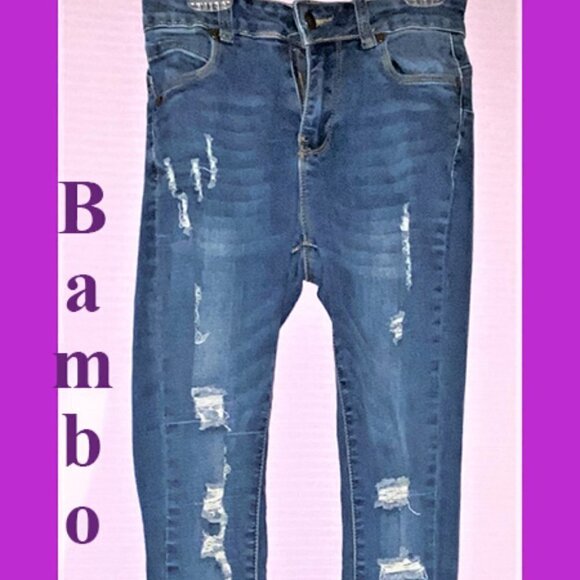 NWOT Bamboo Ripped Designer Jeans Made in the USA Inseam is 28" - Picture 1 of 16